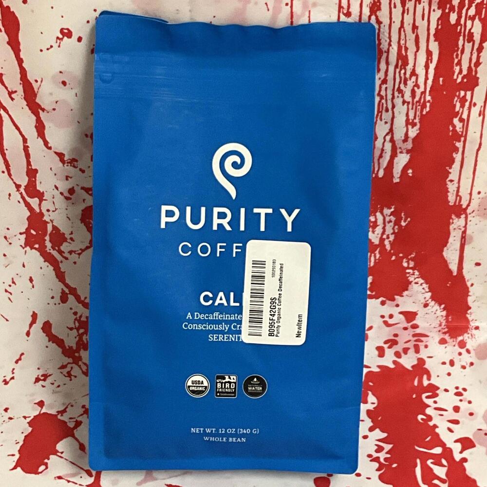 Purity Coffee CALM Decaf Whole Bean Coffee 12oz  USDA Organic- Exp 3/31/26